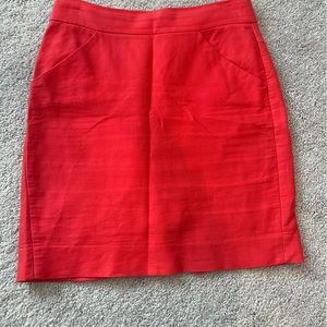 Beautiful coral J. Crew pencil skirt. Size 2P
